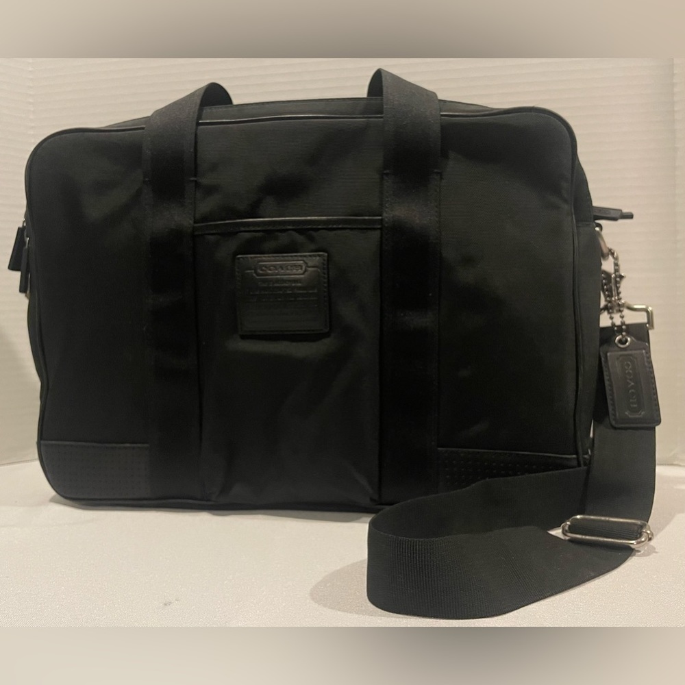 Coach Black Nylon Laptop Bag with Adjustable Strap